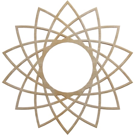 Ekena Millwork Eleanor Wood Fretwork Pierced Ceiling Medallion, Hickory, 16"OD x 6 1/8"ID x 3/8"T CMWP16X16X0375EAHI